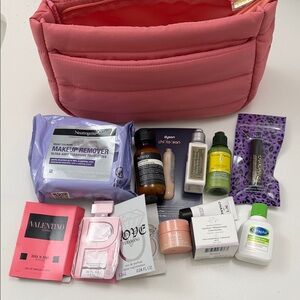 Cosmetic Bag with Assorted Beauty Products